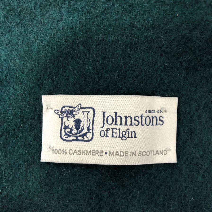 ジョンストンズ オブ エルガン ストール バイカラー グリーン×レッド カシミヤ ユニセックス Johnstons of Elgin【AFI20】