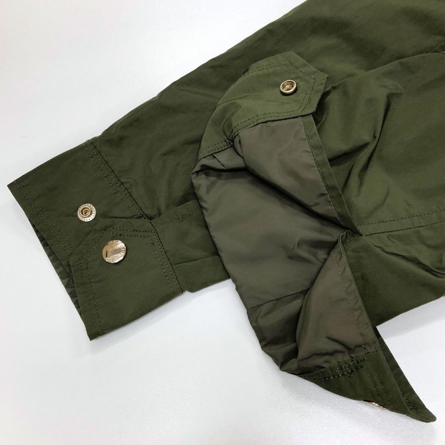極美品◆ウールリッチ ウーレンミルズ ナイロンコート カーキ レディース サイズS WOOLRICH WOOLEN MILLS 【AFB5】