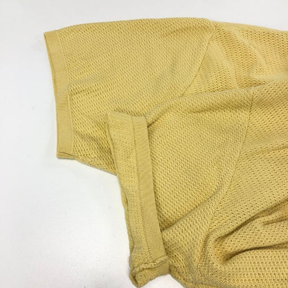 極美品◆エルメネジルドゼニア ニットポロシャツ コットン イエロー サイズL/52 Ermenegildo Zegna 【AFB33】
