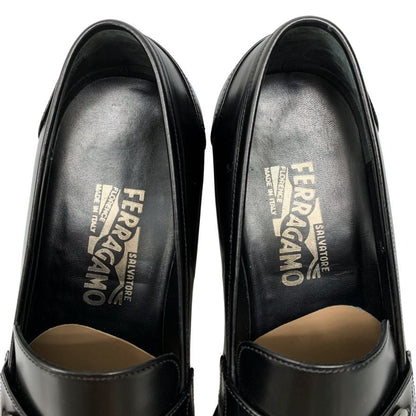 サルヴァトーレフェラガモ ローファー ガンチーニ ビット レザー ブラック メンズ サイズ7.5 Salvatore Ferragamo 約26.0cm【AFD5】