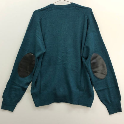 新品同様◆キャッシュ＆バルバ エルボーパッチ モンゴリアン カシミヤ ニット カーディガン OMCSW007 グリーン サイズ2 Cash & Barba 【AFB3】