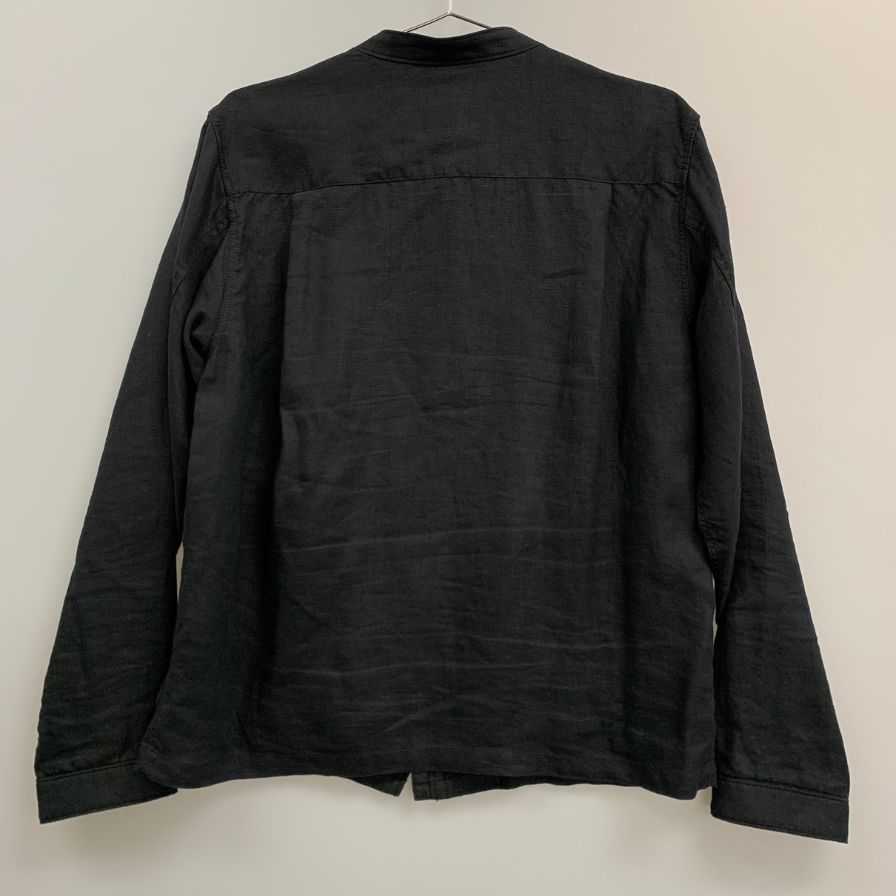 中古◆ビームス ライダースジャケット トップス 亜麻素材 2020S  ブラック サイズ フリー メンズ BEAMS 【AFB11】