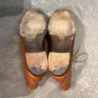 クロケット&ジョーンズ レザーブーツ 9899  キャップトゥ ブラウンUK7D CROCKETT&JONES ブーツ 約25.5cm【LA】【中古】