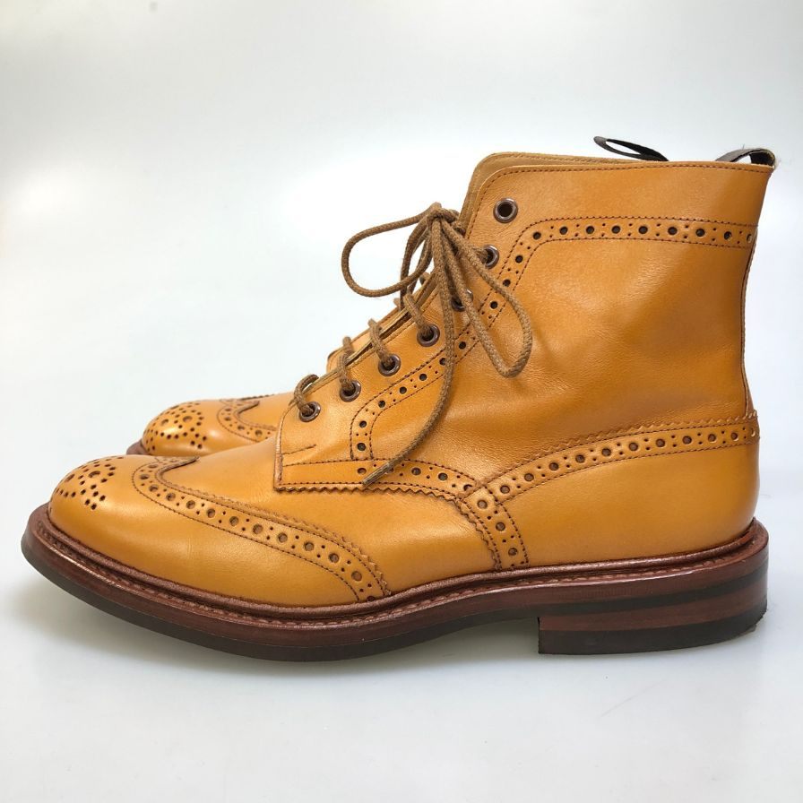 トリッカーズ カントリーブーツ モールトン M2508 ベージュ UK9 メンズ Tricker’s ブーツ 約27.5cm【LA】【中古】