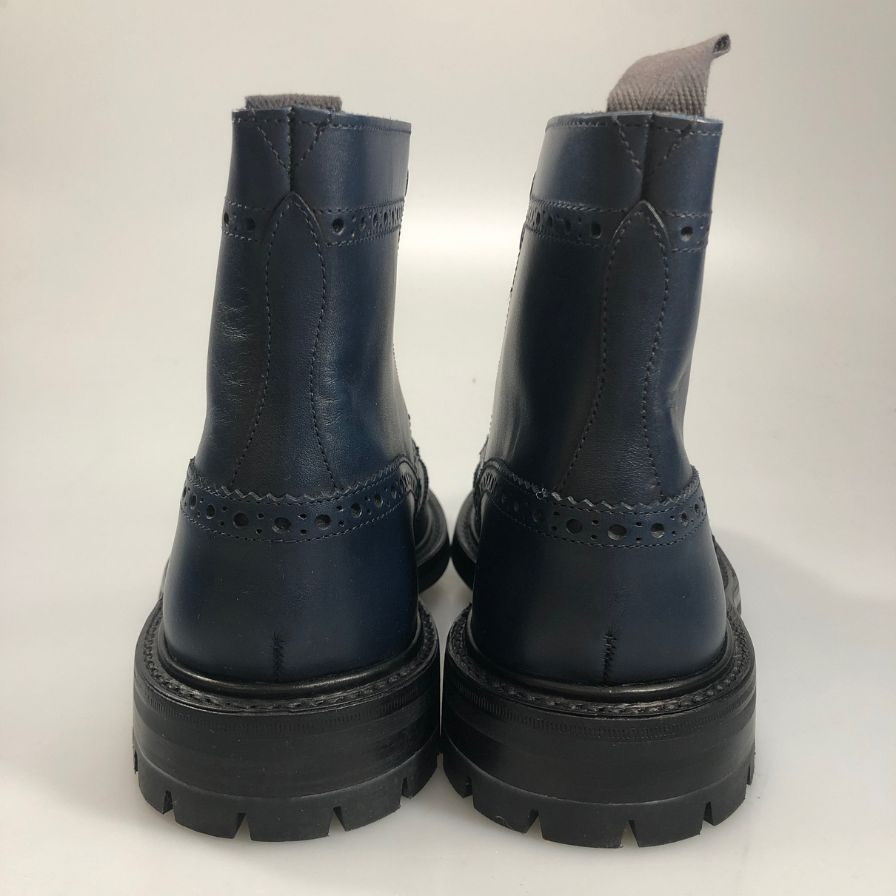 トリッカーズ カントリーブーツ ウイングチップ 944732 M2508 ネイビー UK7ハーフ-5 Tricker’ｓ ブーツ 約26.0cm【LA】【中古】
