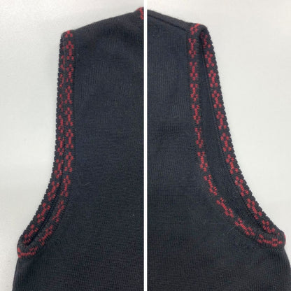美品◆クリスチャンディオール ノースリーブトップス ブティック ジョンガリアーノ期  刺繍  レディース ブラック サイズ2  Christian Dior 【AFB11】