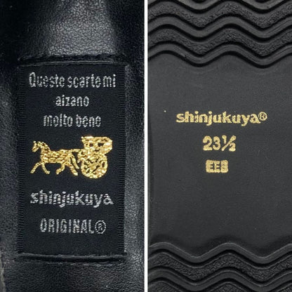 新宿屋 レザーパンプス シャーク 4741-735 ブラック 23.5cm レディース shinjukuya 約23.5cm【7-19】