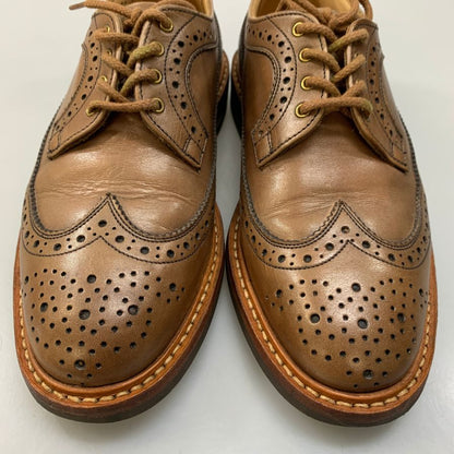 トリッカーズ レザーソウル別注 レザーシューズ ロングウイングチップ M5164 ブラウン メンズ サイズ5.5 Tricker’s ビジネスシューズ 約24.0cm【LA】【中古】