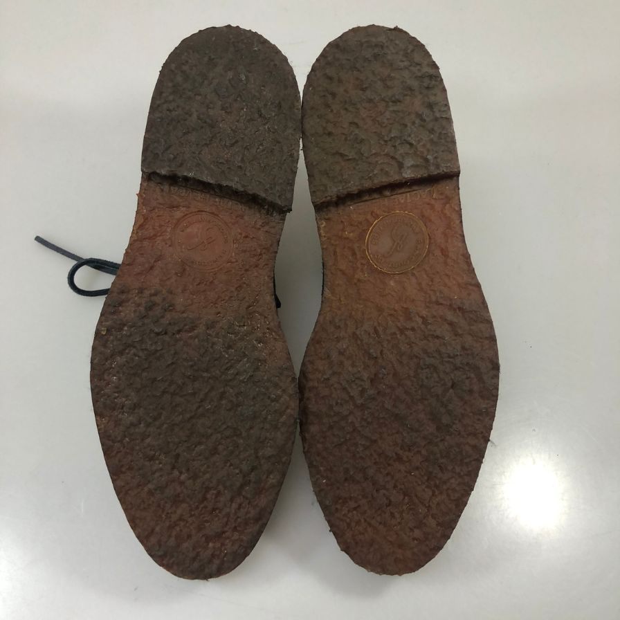 ランコート プレーントゥ ブーツ クレープソール スエード メンズ サイズ9D ネイビー Rancourt 約27.0cm【AFC46】