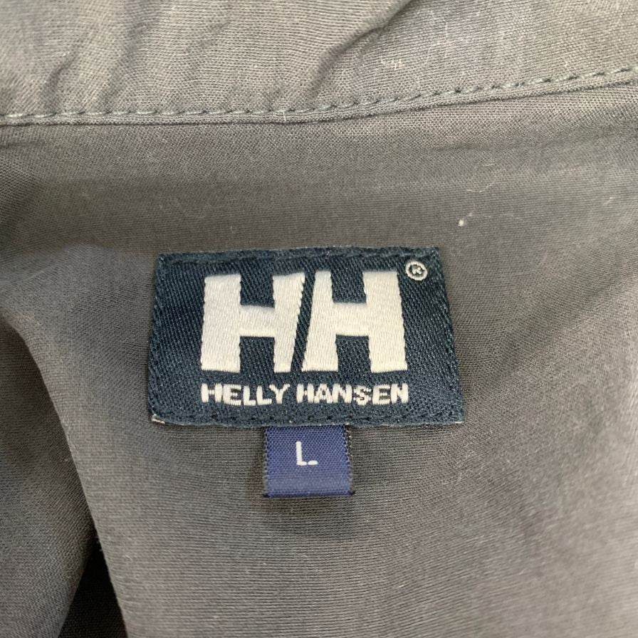 極美品◆ヘリーハンセン オープンカラーシャツ ナイロン ブラック メンズ サイズL HELLY HANSEN 【AFB34】