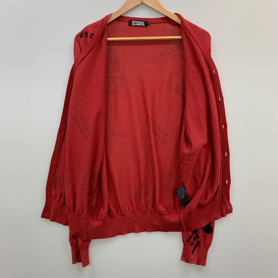 ヒステリックグラマー カーディガン　美品　ユニセックス BREAK IT UP刺繍 カーディガン|HYSTERIC GLAMOUR MEN | HYSTERIC