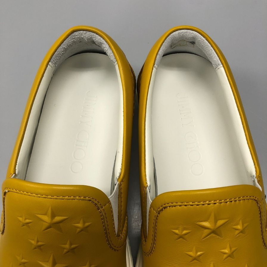 ジミーチュウ スリッポン スニーカー イエロー エンボス サイズ40 メンズ JIMMY CHOO 約25.0cm【AFD12】