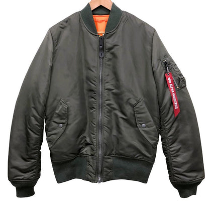 中古◆アルファインダストリーズ MA-1 20004 リバーシブル メンズ カーキ サイズL ALPHA INDUSTRIES 【AFA11】