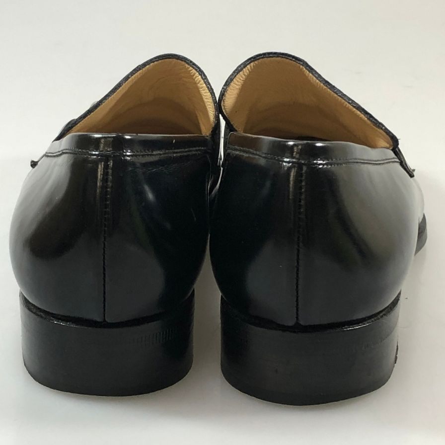 グッチ ビットローファー 0429 ガラスレザー スクエアトゥ ブラック レディース サイズ37C GUCCI 約24.0cm【AFC40】
