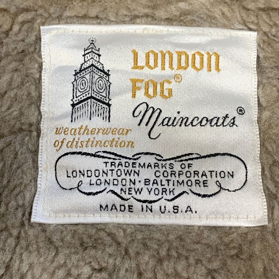 中古■ロンドンフォグ バルカラーコート 70年代 USA製 ライナー付き ベージュ メンズ サイズ40 LONDON FOG 【AFA9】