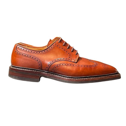 クロケット&ジョーンズ レザーシューズ EXMOOR ウイングチップ カーフ ブラウン メンズ サイズUK6.5E CROCKETT&JONES ビジネスシューズ 約25.0cm【LA】【中古】