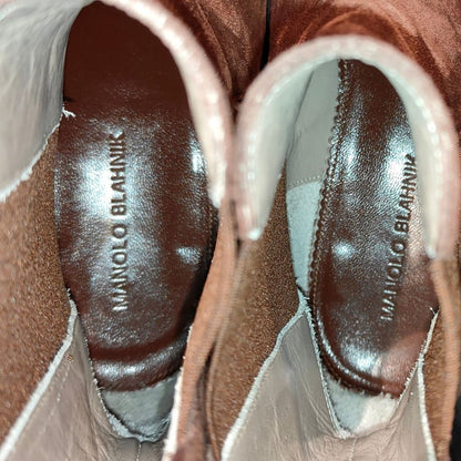 マノロブラニク レザーシューズ サイドゴアブーツ スエード ブラウン メンズ サイズUK9 MANOLO BLAHNIK ブーツ 約27.5cm【LA】【中古】