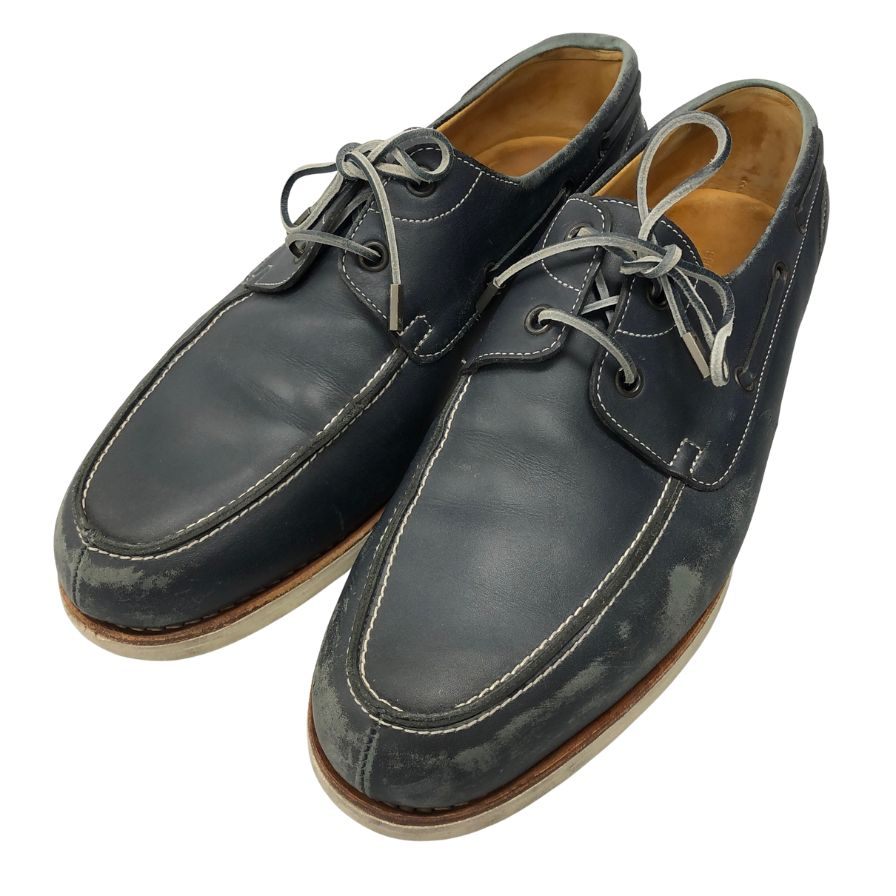 ジョンロブ ISLE デッキシューズ  2099ラスト レザー ネイビー メンズ サイズ8E JOHN LOBB 約27.0cm【AFC41-2】