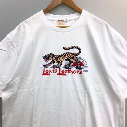 新品同様◆ルイスレザーズ Tシャツ タイガー  AVAKIT T-Shirts BRITISH MADE ユニセックス サイズXL ホワイト Lewis Leathers 【AFB6】