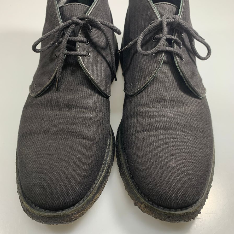 トリッカーズ×マーガレットハウエル チャッカブーツ キャンバス クレープソール ブラック サイズUK8.5 Tricker`s 約27.0cm【AFD15】