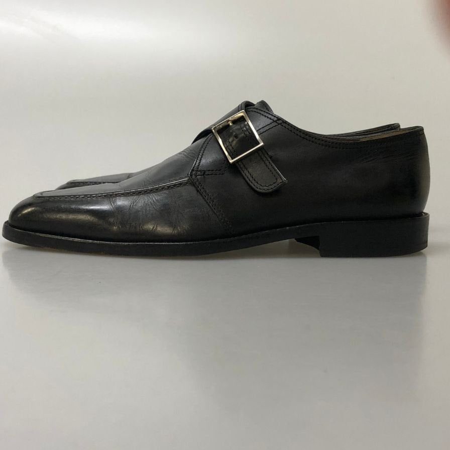 サルバトーレ フェラガモ シングルストラップ Uチップ ブラック サイズ6.5EE メンズ Salvatore Ferragamo 約24.5cm【AFC34】