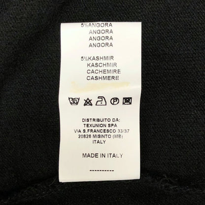 美品◆シェルビーノストリート レース＆ベロアあしらい モヘア混 カーディガン イタリア製 レディース サイズ44 ブラック Scervino Street 【AFB24】