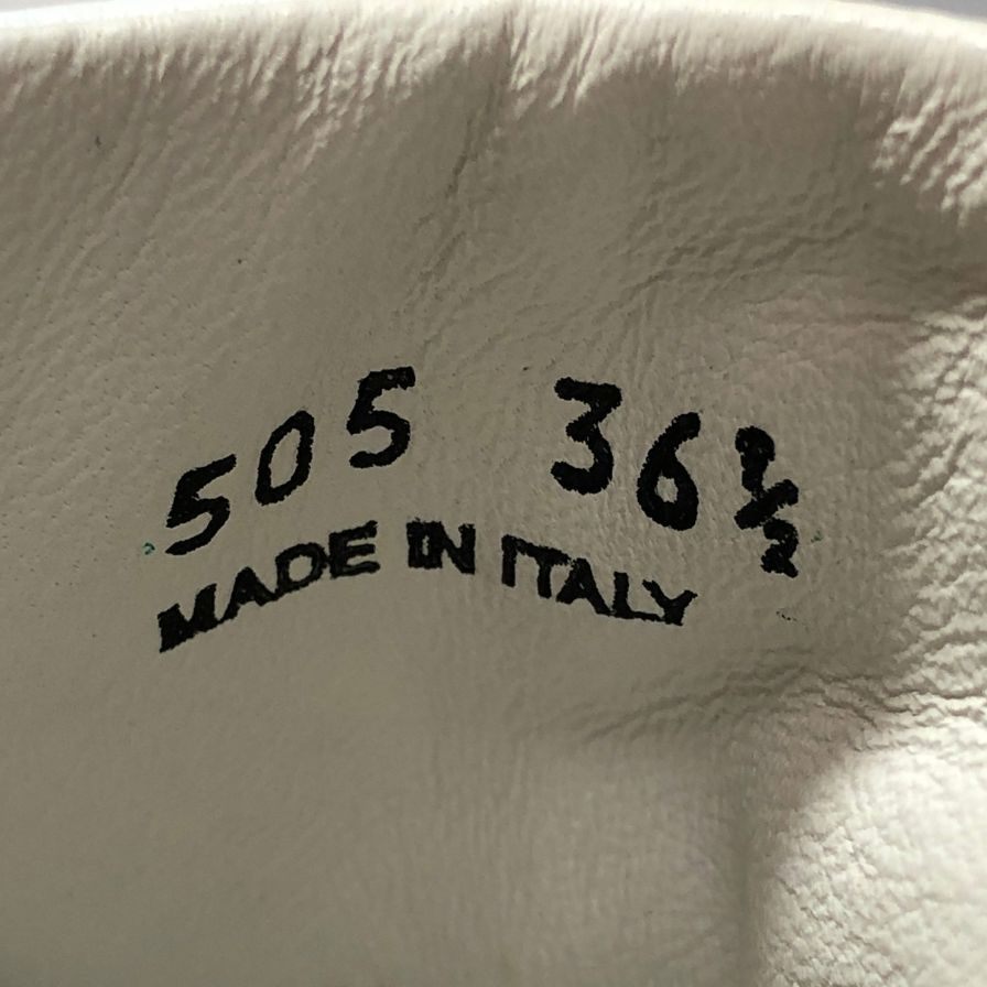 プラダ ドライビングシューズ レザー 505 ホワイト×ブルー レディース サイズ36.5 PRADA 約23.5cm【AFC42】