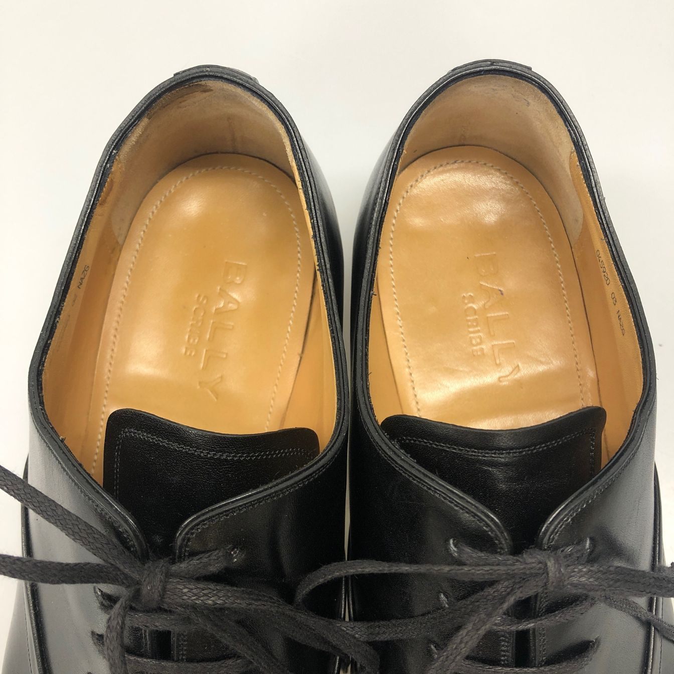 バリー レースアップシューズ アーモンドトゥ SELBY-L グッドイヤー製法 ブラック メンズ USA7 BALLY 約25.0cm【AFC43】