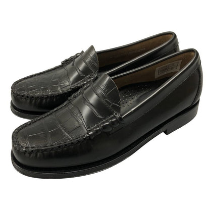 ジーエイチバス ローファー ウィージャンズ ラーソン クロコ型押し サイズ6.5 メンズ ブラック G.H.Bass&Co. WEEJUNS LARSON ローファー 約25.5cm【LA】【中古】