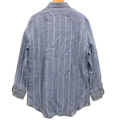 美品◆ラルディーニ 長袖シャツ ストライプ リネン コットン混 サイズ41 メンズ LARDINI 【AFB17】