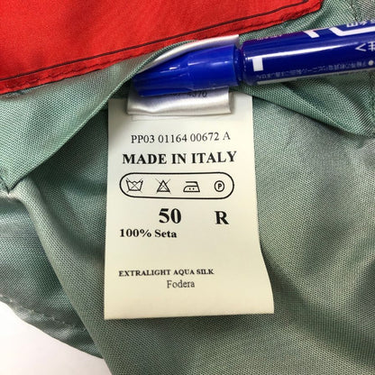美品◆イザイア シルク100％ ジャケット ターコイズグリーン メンズ サイズ50 ISAIA 【AFB5】