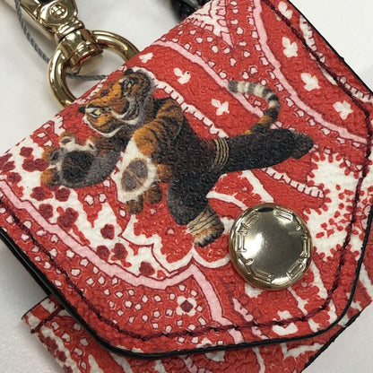 エトロ エアポッズケース カンフーパンダ AirPodsケース レッド系 レザー ETRO【AFI9】【中古】