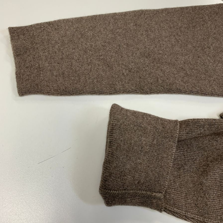 美品◆エルメネジルド ゼニア ニット ハーフジップ カシミア混 ブラウン メンズ サイズM Ermenegildo Zegna 【AFB11】