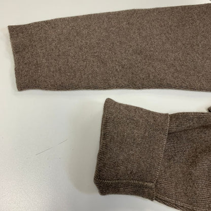 美品◆エルメネジルド ゼニア ニット ハーフジップ カシミア混 ブラウン メンズ サイズM Ermenegildo Zegna 【AFB11】