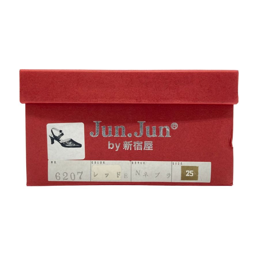 ジュンジュンバイ新宿屋 ハイヒール レザー 6207 レッド サイズ25cm レディース Jun.Jun by shinjukuya 約25.0cm【7-10】