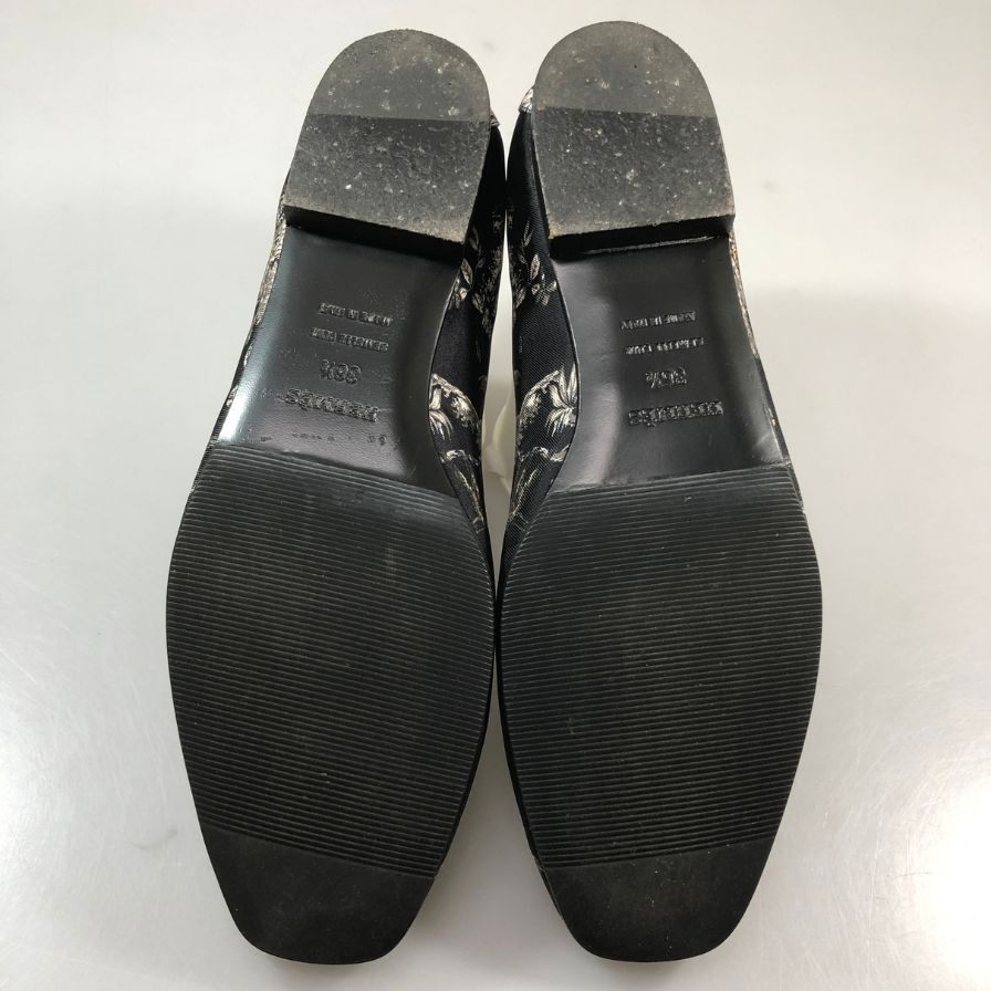 エルメス スリッポン 赤道直下のスケッチ キャンパス ブラック 総柄 レディース サイズ36.5 HERMES 約23.5cm【AFC42】