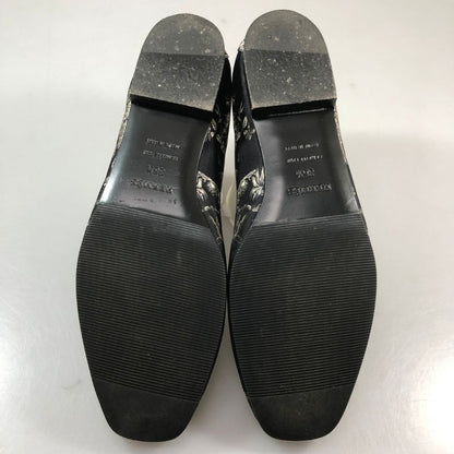 エルメス スリッポン 赤道直下のスケッチ キャンパス ブラック 総柄 レディース サイズ36.5 HERMES 約23.5cm【AFC42】