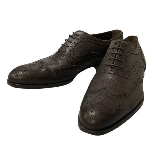 ルイヴィトン グレインレザー ウイングチップ レースアップシューズ ST1019 メンズ サイズ6.5M ブラウン Louis Vuitton 約25.5cm【PTM2】