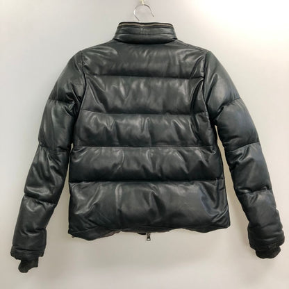 中古◆ビームスボーイ レディース ラム レザー ダウンジャケット IDEALジップ サイズ不明 ブラック BEAMSBOY 【AFF24】