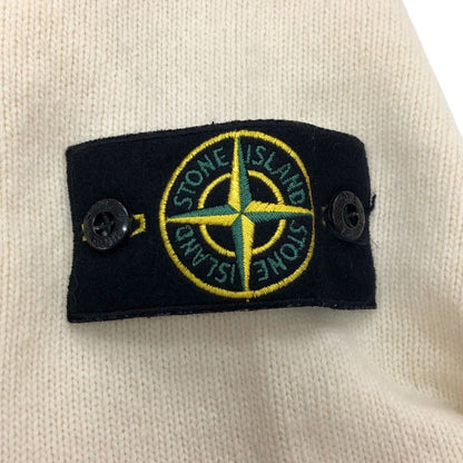 美品◆ストーンアイランド クルーネックニット 8115508A3 ロゴパッチ ウール ポリアミド サイズM メンズ ホワイト STONE ISLAND 【AFB35】