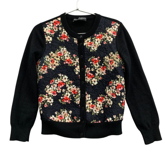 中古◆ドルチェ＆ガッバーナ アンサンブルニットカーディガン 花柄 レディース サイズ不明 ブラック Dolce & Gabbana 【AFB7】