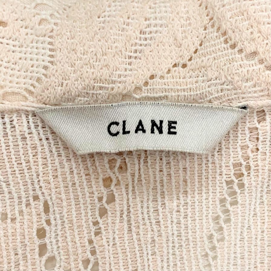 美品◆クラネ カーテンレーススリットシャツ コットン ベージュ レディース サイズ1 14122-4062 CLANE 【AFB12】