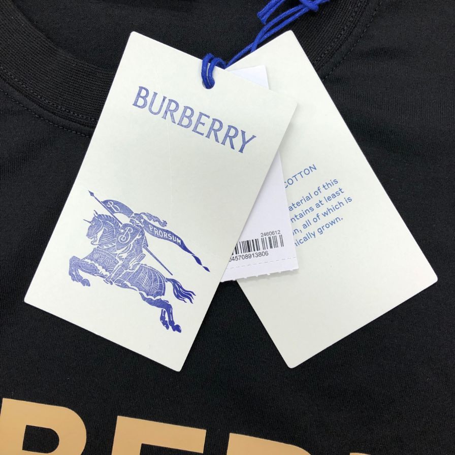 新品同様◆バーバリー 半袖Tシャツ ロゴ ELLISON PRT ブラック メンズ サイズL BURBERRY 【AFB46】