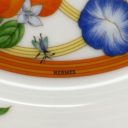 エルメス シエスタ ディーププレート 花柄 総柄 約19.5㎝ HERMES【AFI28】【中古】