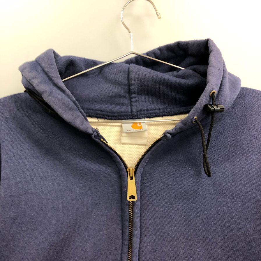美品◆カーハート ジップアップスウェットパーカー 裏地サーマル ネイビー サイズ不明 Carhartt 【AFB14】