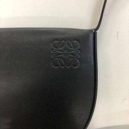 ロエベ カーフ レザー ミニヒールポーチ アナグラムロゴ ショルダーポーチ ブラック LOEWE【AFE5】