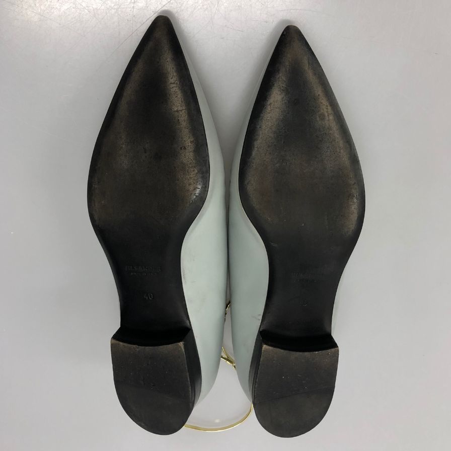 ジルサンダー アンクルリング パンプス レディース サイズ40 ライトブルー JIL SANDER 約26.0cm【AFD5】