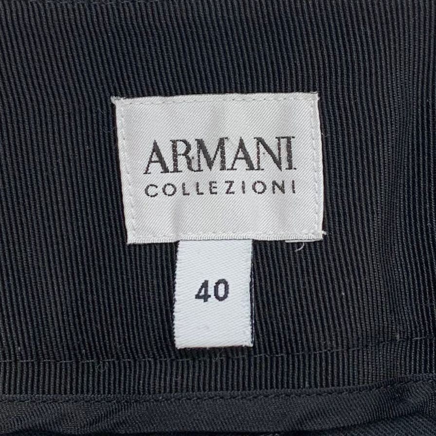 アルマーニ コレツィオーニ ノープリーツパンツ サイドジップ ウール レディース サイズ40 ブラック  ARMANI COLLEZIONI 【AFB13】