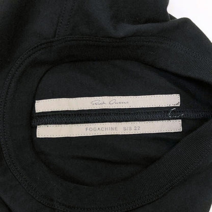 極美品◆リックオウエンス  半袖トップス Tシャツ FOGACHINE s/s 22 レデイース サイズ44 ブラック Rick Owens 【AFB45】