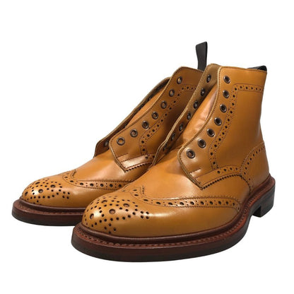 トリッカーズ カントリーブーツ ストウ ウイングチップ 942412 5634/24 ブラウン  UK7ハーフ-5 Tricker’ｓ ブーツ 約25.5cm【LA】【中古】